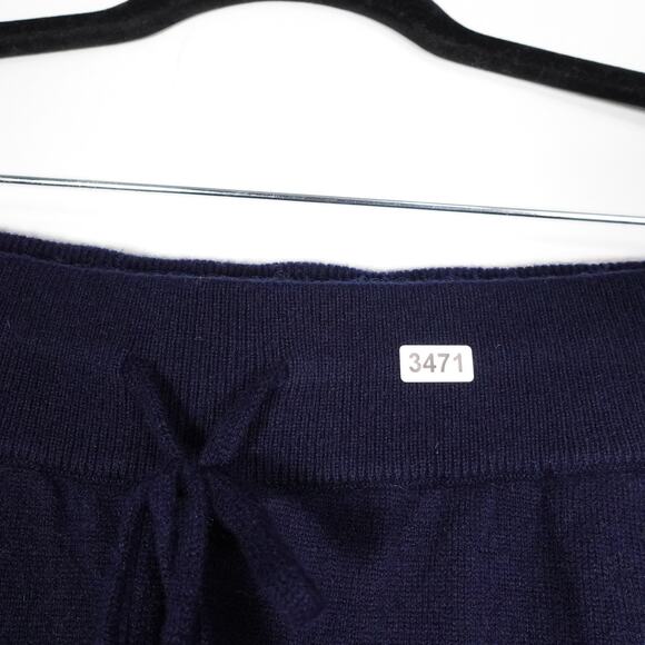 New Imperfect Quince True Navy Blue Mongolian Cashmere Sweatpants Large 3471 - Picture 12 of 13
